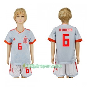 Billige Fotballdrakter Spania A_Iniesta 6 Barn VM 2018 Bortedraktsett